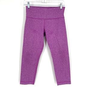 Lululemon Wunder Under Crop Leggings Heathered Pink Size 6